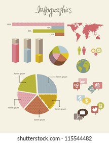 infographics vintage over beige background. vector illustration