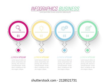 Infographics. Visualization of business data, projects, trainings, development plans and strategies. Pictograms of processes. Flat style.
