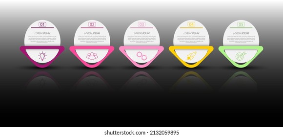 Infographics. Visualization of business data, projects, trainings, development plans and strategies. Pictograms of processes. Flat style.
