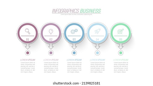 Infographics. Visualization of business data, projects, trainings, development plans and strategies. Pictograms of processes. Flat style.