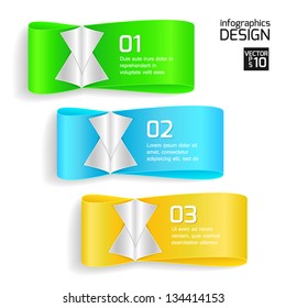 Infographics web design. Modern paper template. Numbered options. Vector illustration