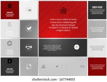 Infographics web design. Modern squares template. Numbered options. Vector eps10 illustration 