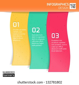 Infographics web design. Modern template. Numbered options.