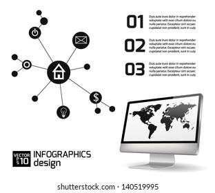 Infographics web design. Numbered options. Vector illustration.