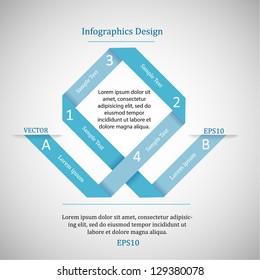 Infographics website design. Modern paper template.