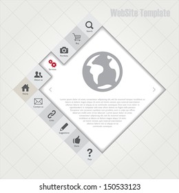 Infographics or website template, vector - All active screens and buttons included in a hidden layer