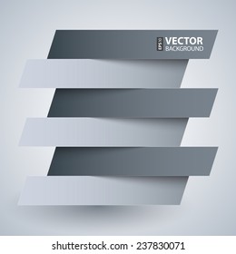 Infographics white and grey paper rectangle banners with shadows on white background. RGB EPS 10 vector illustration