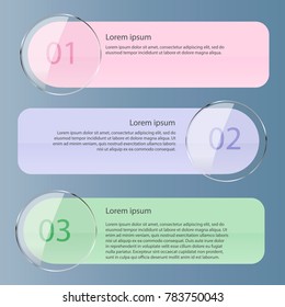 Infographics: windows for pastel shades with glass buttons