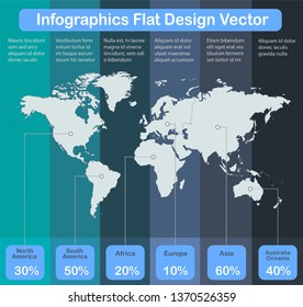 Infographics World maps of continents colors stripes background vector