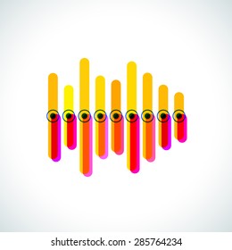 Infographics with yellow and red overlapping bars