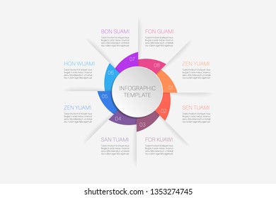 Infographics.A Circle Template With Eight Steps Or Parameters, A Process Diagram.form For Registration Or Presentation.the Color Of Understated Style. EPS 10.