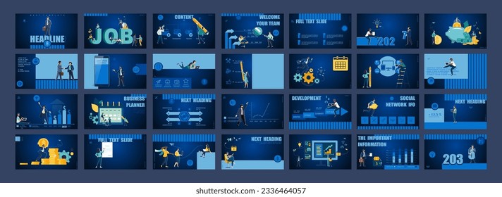 Infographics.Businessmen planning business presentations, financial success, powerpoint, launching a new project.Design template elements, background, set.A team of people creates a business, teamwork