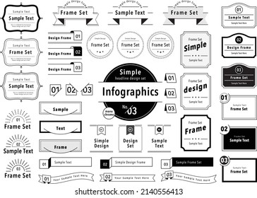 Infografía,Conjunto de diseño de marcos de encabezado simple