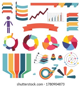 Infographs. Infographic charts elements collection. Financial analysis data graphs and diagram, marketing statistic and modern business presentation