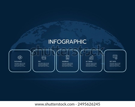 Infogrphics template. Concept  technology template future geometric shapes in cyberpunk style.