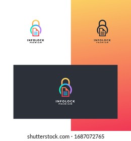 plantilla de diseño del logotipo info-lock para la compañía de seguridad