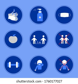 infoqraphics Coronavirus, in a circle, on a white backgroun, vector