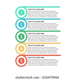 Inforgraphic 5 Steps Rings Positions Horizontal Text 