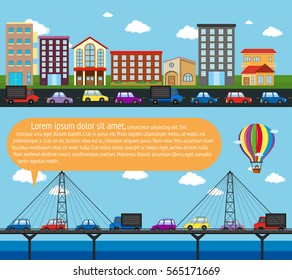 Inforgraphic city scene with roads illustration