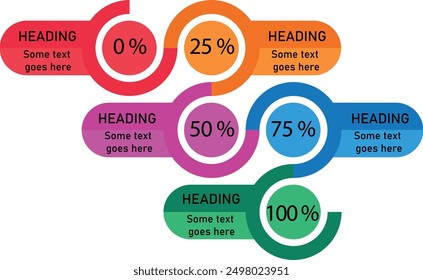 Inforgraphic design template. Timeline concept with percent.