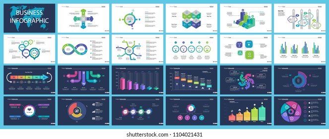 Inforgraphic diagram design set can be used for business project, for annual report, web design. Startup concept. Option chart, process chart, timeline, donut chart, bar graph, percentage diagram