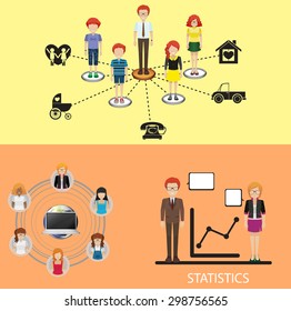 Inforgraphic with people and statistics