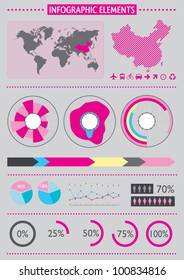 Inforgraphics set. World Map and Information Graphics
