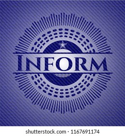 Inform badge with denim background