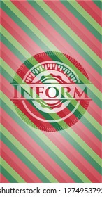 Inform christmas emblem background.