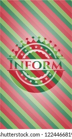 Inform christmas style emblem.