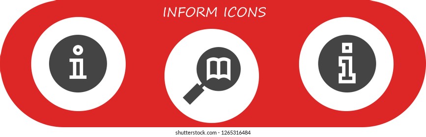  inform icon set. 3 filled inform icons. Simple modern icons about  - Information