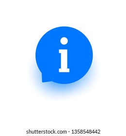 Inform icon, vector info sign, symbol, help button, circle round flat design speech bubble for web, website, mobile app