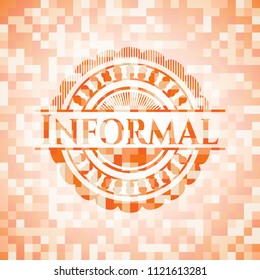 Informal abstract orange mosaic emblem