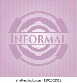 Informal badge with pink background