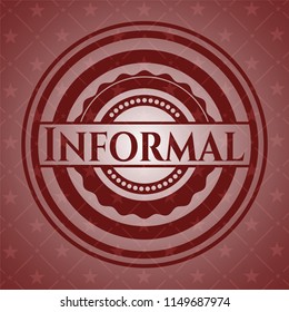 Informal badge with red background