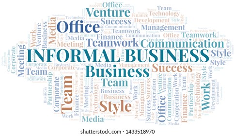 Informal Business word cloud. Collage made with text only.