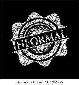 Informal chalkboard emblem on black board