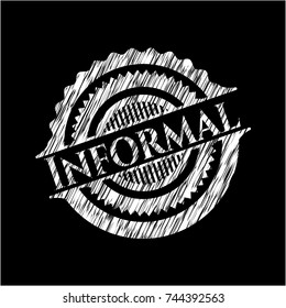 Informal chalkboard emblem written on a blackboard