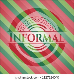 Informal christmas colors emblem.