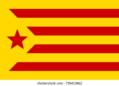 Informal flag of Catalan lands, red estelada, vector