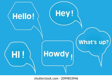 Informal greetings speaking box , minimalist vector format  