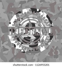 Informal on grey camo texture