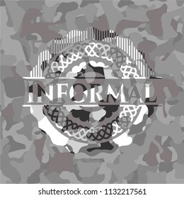 Informal on grey camo texture