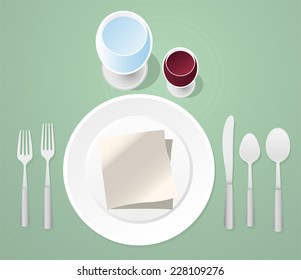 informal place setting vector illustration