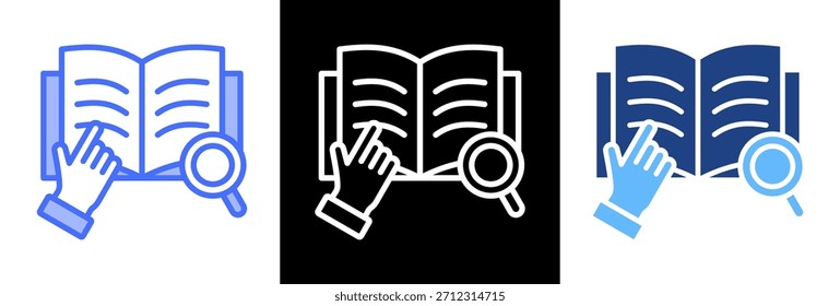 Informelles Lesen Symbol dreifacher Stil Vektorgrafik