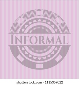 Informal retro piInformal badge with pink backgroundnk emblem