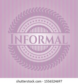 Informal retro pink emblem. Vector Illustration. Detailed.