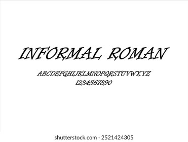 Fuente romana informal para logotipo y titular. Tipografía de Vector aislado