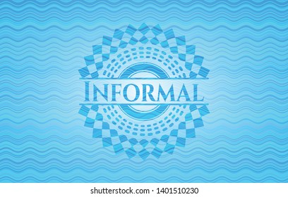 Informal water wave representation badge. Vector Illustration. Detailed.