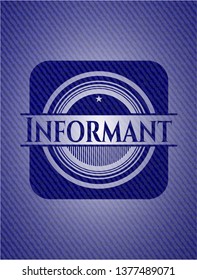 Informant badge with denim background